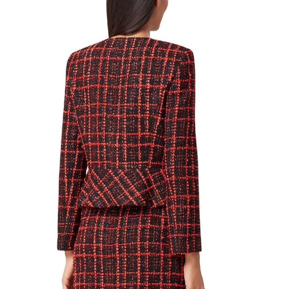Tahari Asl Boucle Plaid Peplum Jacket - Picture 3 of 9